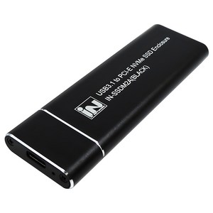 인네트워크 SSD 외장하드 케이스 NVMe to USB 3.1, IN-SSDM2A(블랙), 1개