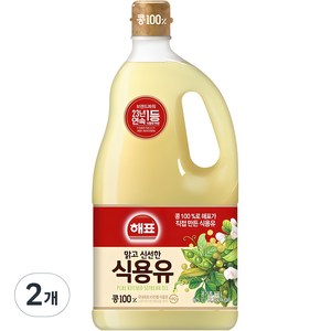 해표 콩기름 식용유, 1.5L, 2개