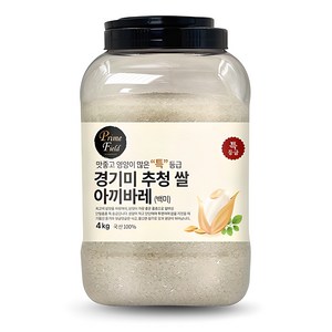 Prime Field 2024년산 햅쌀 경기 추청 아끼바레 백미 특등급, 4kg, 1개