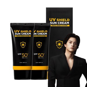 미프 UV쉴드 남자 선크림 SPF50+ PA++++, 50ml, 2개