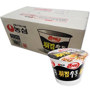 농심 튀김우동 큰사발면 111g, 16개