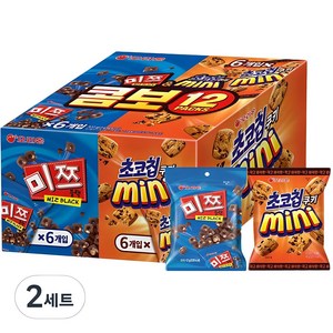 오리온 미쯔 초코칩 콤보 12 PACKS 세트, 미쯔6P+초코칩쿠키미니6P, 2세트