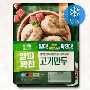 풀무원 얇은피 꽉찬속 고기만두 (냉동), 400g, 2개