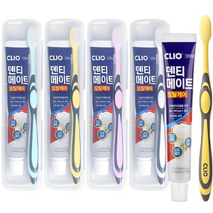 크리오 덴티메이트 휴대용 칫솔 치약 4p 세트, 50g, 1세트