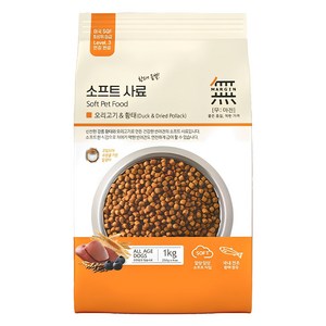 무마진 강아지 전연령용 소프트사료, 오리, 1kg, 1개