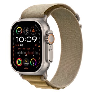 Apple 정품 2024 애플워치 Ultra 2 티타늄 알파인 루프, 내추럴 탠 알파인 루프 Medium, 49mm, GPS+Cellular, 내추럴 / 탠, Medium