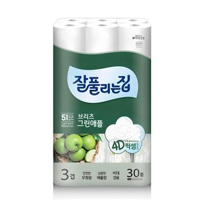 잘풀리는집 브리즈 그린애플 3겹 고급롤화장지, 25m, 30개입, 1개