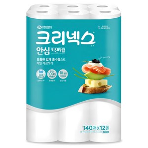 크리넥스 안심 키친타월, 140매, 12개