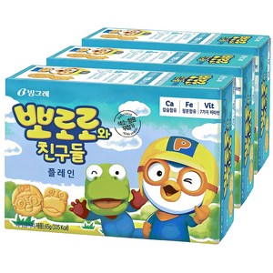 빙그레 뽀로로와 친구들 플레인 크래커, 65g, 3개