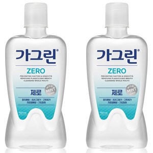 가그린 제로 구강청결제, 750ml, 2개