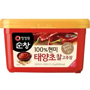 청정원순창 현미 태양초 찰고추장, 3kg, 1개