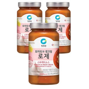 청정원 토마토와 생크림 로제 스파게티소스, 600g, 3개