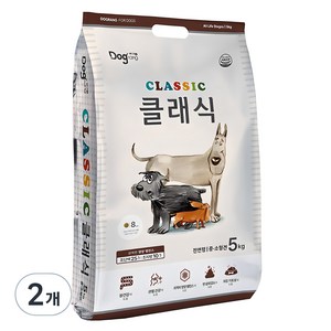 도그랑 전연령 강아지 클래식 건식사료, 닭, 5kg, 2개