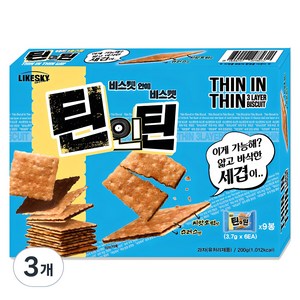 LIKESKY 틴인틴 비스켓, 200g, 3개