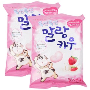 롯데웰푸드 폭신폭신 말랑카우 딸기우유 츄잉캔디, 158g, 2개