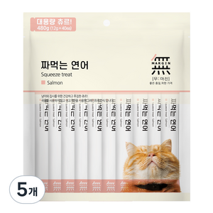 무마진 짜먹는 고양이 간식 40p, 연어, 480g, 5개