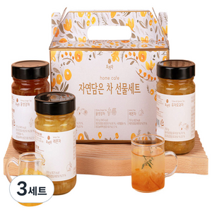 오가다 자연담은 차 선물세트, 유자모과차 350g + 꿀생강차 350g + 레몬차 350g, 3세트