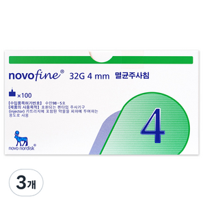 노보노디스크 노보파인 멸균주사침 4mm 32G 100p, 3개