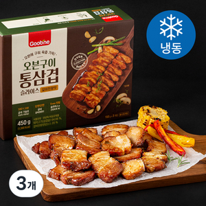 굽네 오븐구이 통삼겹 슬라이스 갈비천왕맛 3개입 (냉동), 450g, 3개