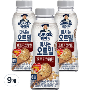 퀘이커 마시는 오트밀 오트&그레인, 50g, 9개