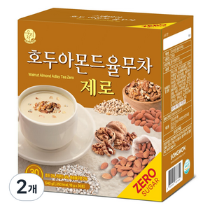 우리차 송원식품 호두아몬드 율무차 제로, 2개, 30개입, 18g