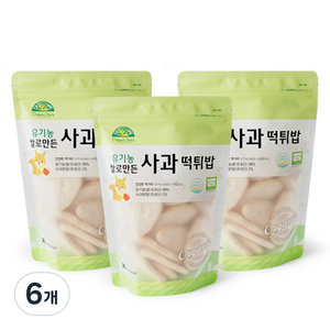 오가닉스토리 유기농 쌀로 만든 사과 떡튀밥, 30g, 6개