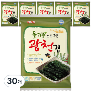 삼육김 들기름으로 구운 광천 전장김, 20g, 30개