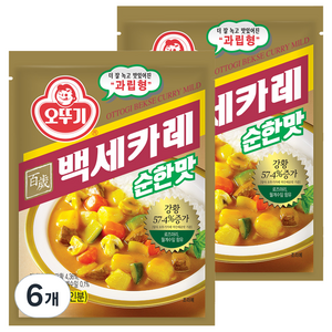 오뚜기 백세카레 순한맛, 100g, 6개