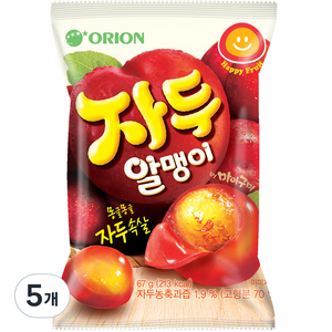 오리온 자두알맹이 츄잉젤리, 67g, 5개