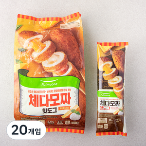 풀무원 체다모짜핫도그 (냉동), 80g, 20개입