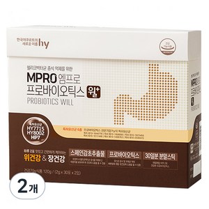 엠프로 프로바이오틱스 윌 플러스 유산균, 120g, 2개