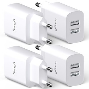 서가 10W 듀얼 2포트 멀티 USB 충전기 어댑터, 화이트, 4개