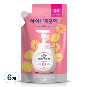 아이깨끗해 핸드워시 레몬향 리필형, 200ml, 6개