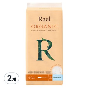 Rael 유기농 순면커버 초슬림 팬티라이너, 일반, 70개입, 2개