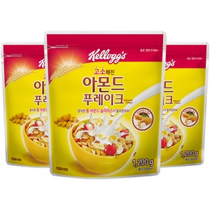 켈로그 아몬드 푸레이크 시리얼, 1.2kg, 3개