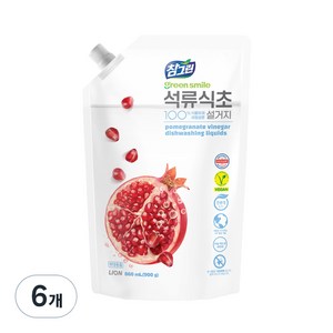 참그린 석류식초 설거지 주방세제, 860ml, 6개