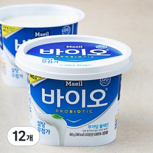 매일바이오 무가당 플레인, 450g, 12개