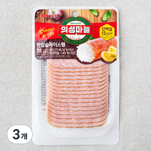 롯데햄 의성마늘 슬라이스햄, 90g, 3개