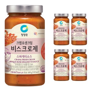 청정원 크랩&생크림 비스크로제 파스타소스, 600g, 5개