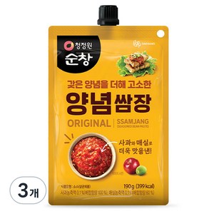 청정원순창 양념 쌈장, 190g, 3개