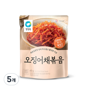 청정원 오징어채볶음, 60g, 5개