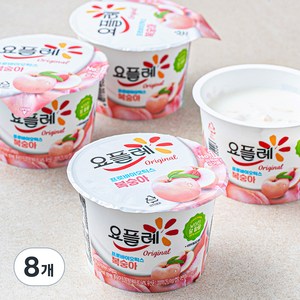 요플레 오리지날 복숭아, 180g, 8개