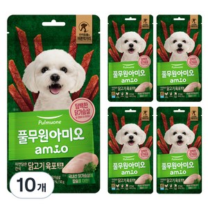 아미오 자연담은 간식 닭고기 육포 칼슘 PLUS, 칼슘 담은 닭가슴살, 50g, 10개