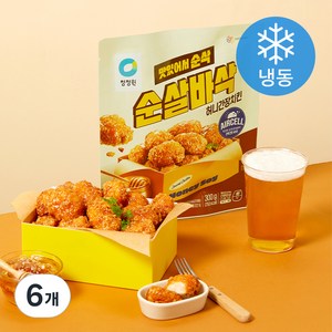 청정원 순살바삭 허니간장치킨 (냉동), 300g, 6개