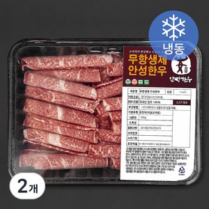 안성한우 무항생제 인증 1++등급 (7) 정육 샤브샤브용 (냉동), 300g, 2개