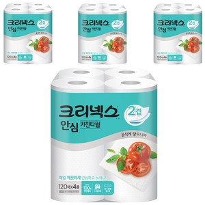 크리넥스 안심 천연펄프 키친타올, 120매, 16개