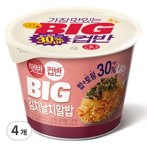 햇반컵반 BIG 김치날치알밥, 263g, 4개