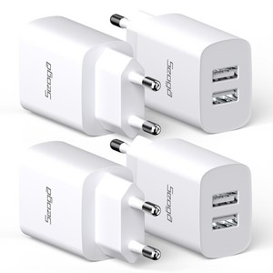 서가 10W 듀얼 2포트 멀티 USB 충전기 어댑터, 화이트, 4개