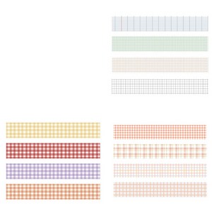 체크 패턴 컬러 마스킹테이프 20mm x 2m 4종 세트, 3세트, 13 라이트체크, 컬러마크, 피치