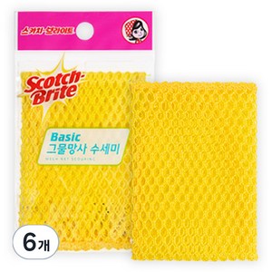 스카치브라이트 3M 베이직 그물망사 수세미, 1개입, 6세트